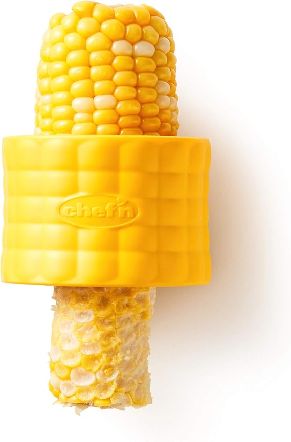 Chef'n Cob mısır soyucu, barbekü için mısır koçanı soyucu, mutfak yardımcısı seti, mısır kesici bıçak, mısır soyma makinesi, plastik, sarı, 7 x 5 cm