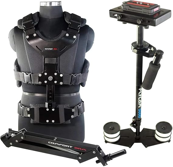 FLYCAM 5000 Handheld Stabilizer Kit with Comfort Arm & Vest, 5kg/11lb | Adjustable 2860" waist support with push-fit buckles & spring tension control for balanced load distribution