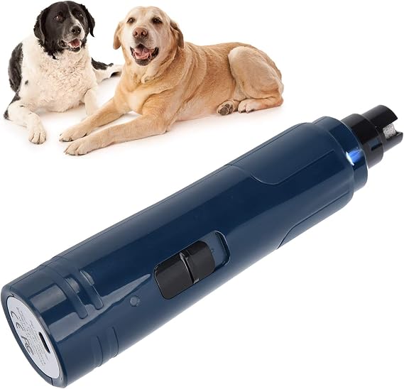 LED 2-Speed USB Rechargeable Pet Nail Grinder Dog Paw Trimmer | Two speed settings with auxiliary LED lamp, USB charging convenient to use, ideal nail trimming grooming tool for large dogs