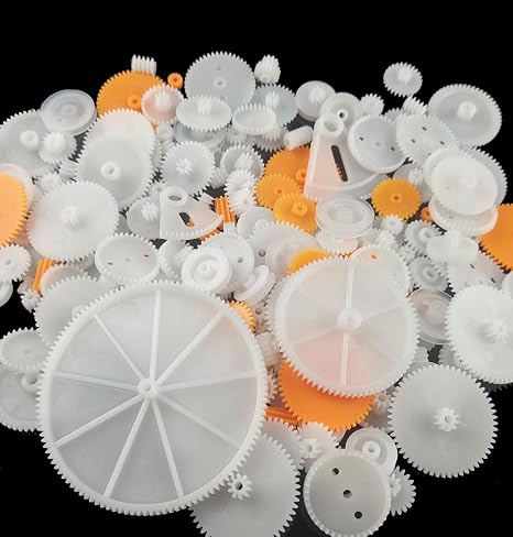 200pcs 0.5 Mold Plastic Motor Gears Small Set Plastic Crown Gear Single Double Reduction Gear Worm Gear Electric Motor