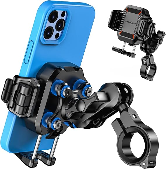 BRCOVAN Anti-Theft Motorcycle Phone Mount with Vibration Dampener, 1S Lock