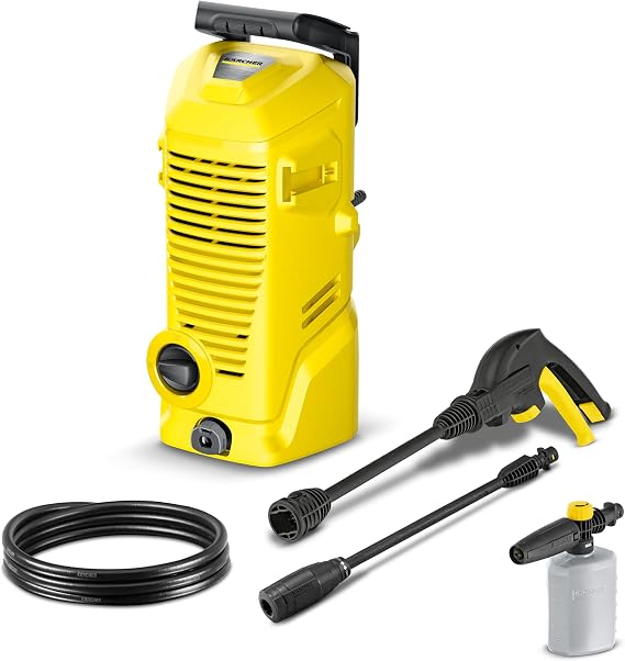 Karcher K 1 Electric Pressure Washer, Foam Cannon, Spray Gun, Vario Power Spray Wand and Hose - Compact Design and Lightweight, Power Washer 1700 PSI - 1.45 GPM