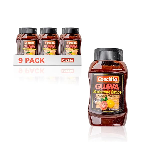 Conchita Guava BBQ Sauce, 14 oz - Taste of the Tropics - Perfect for Grilling, Marinating, and Dipping (Pack of 9)