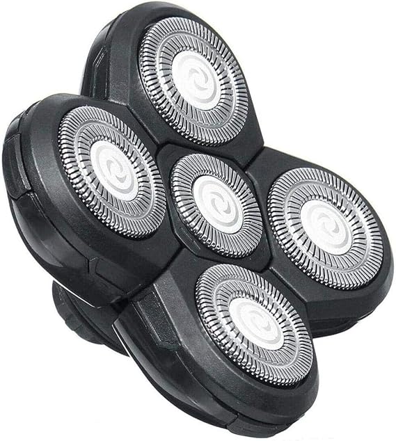 5 Head Shaver Head, Replacement Shaving Head For Shaver, Easy to Install Electric Shaver Head, 4D Rotary Cutting Head Double Ring Blade, Universal For 5 Head Shavers.