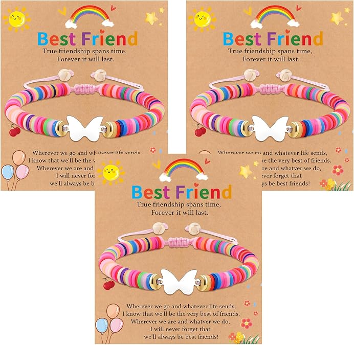 2/3/4 Pcs Best Friend Bracelet Heart/Butterfly/Infinity/Unicorn Matching Handmade Friendship Sister BFF Best Friends Bracelet Birthday Gifts for Her