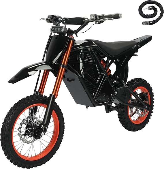 Qlife Vela E5 Electric Dirt Bike for Teens Adults,3500W Peak Mid-Drive Motor,38MPH&53-Miles Off-Road Electric Motorcycle with 48V 23Ah Battery,Full Suspension E Bike,Dual Hydraulic Brakes,Orange