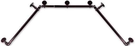 Rod Desyne 1 Inch Pipe Bay Window Curtain 23" 41"-78"-Bronze Single Rod Set