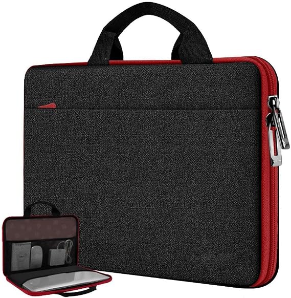 Hseok Laptop Case for MacBook Pro 14 inch TSA Sleeve Handbag,Black-red