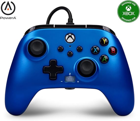 PowerA PowerA Xbox Series X|S için Gelişmiş Kablolu Kumanda - Sapphire Fade, Mavi