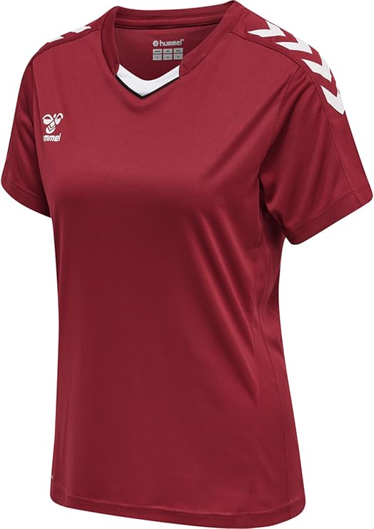 hummel Core XK Poly Jersey Sports Shirt Women's Short Sleeve T-Shirt for Sports Gym Fitness - Jersey Made of 100% Polyester - Sports Collar with Front Insert - Breathable and Quick-Drying