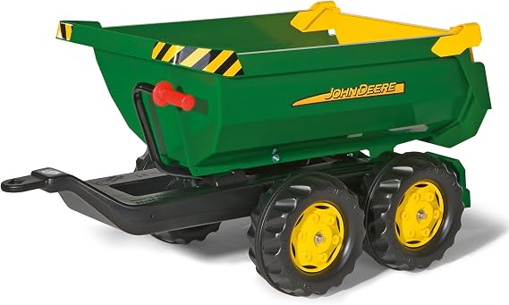 rolly toys | rollyHalfpipe John Deere Trailer | Giant Half-Pipe Trailer for Pedal Tractor | 122165,Green
