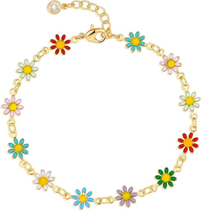 MTMY Gold Chain Bracelet for Women, 14K Gold Plated