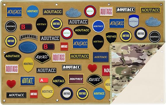 Tactical Patch Holder Board Hook & Loo Patches Panel, Tactical Patch Display Panel for Uniform Hook and Loop Badges(110 * 70CM)