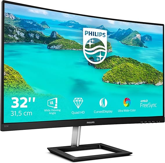 Philips 325E1C 31,5" VA 75Hz 4ms FreeSync Quad 2K HDMI+DP Full HD LCD Curved Gaming Monitör