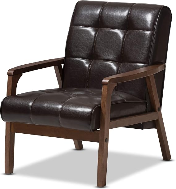 Baxton Studio Mid-Century Masterpieces Club Chair, Brown