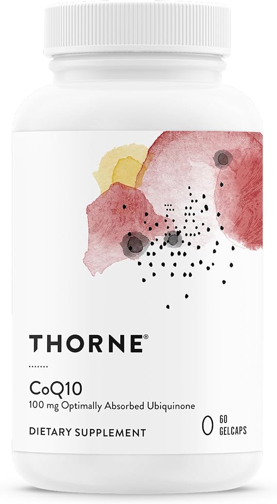 THORNE CoQ10, 100 mg Optimally Absorbed Ubiquinone Supplement, 60 Softgels