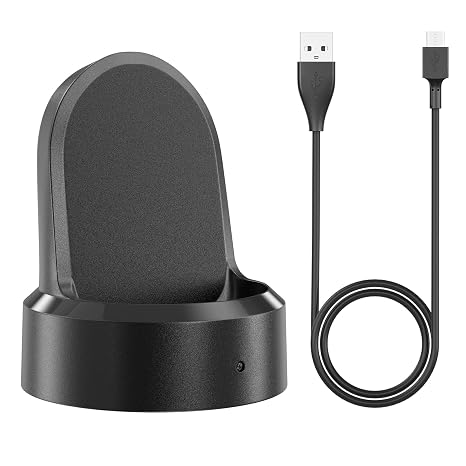 Vanjua Charger Cable for Samsung Gear S3 Watch, Wireless Replacement Charging Dock Stand Compatible with Samsung Gear Sport, S2, S3 Classic, Frontier Smartwatch (Black)