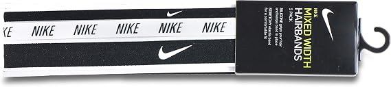 Nike 9318/72 Mixed Width Headbands 930 Black/White/Black
