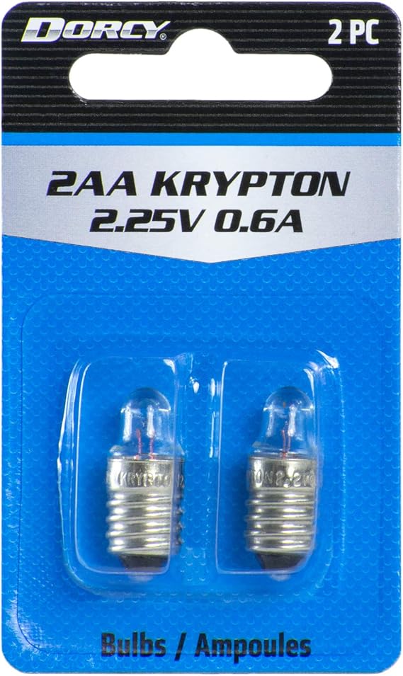 Dorcy 2AA-2.25-Volt, 0.6A Krypton Replacement Bulb, 2-Pack (41-1664)