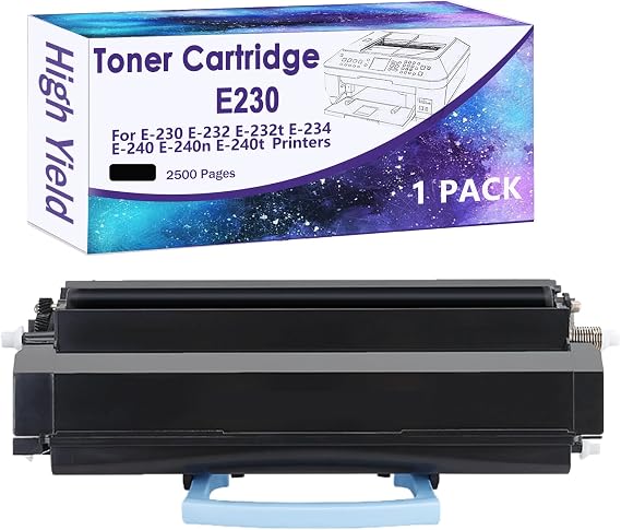 E230 Compatible Toner Cartridges for E230 for E-230 E-232 E-232t E-234 E-240 E-240n E-240t Printers, High Yield Black 1 Pack