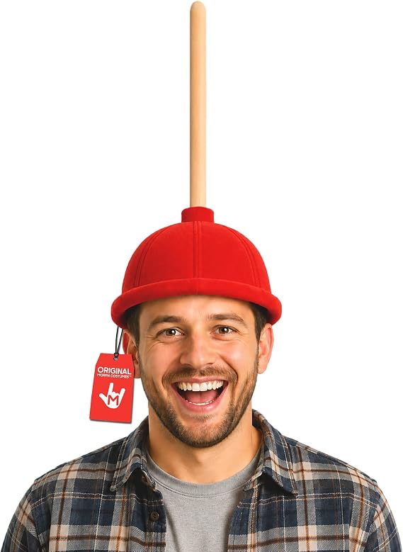 Nicky Bigs Novelties Plunger Hat, Novelty Halloween Costume Accessory