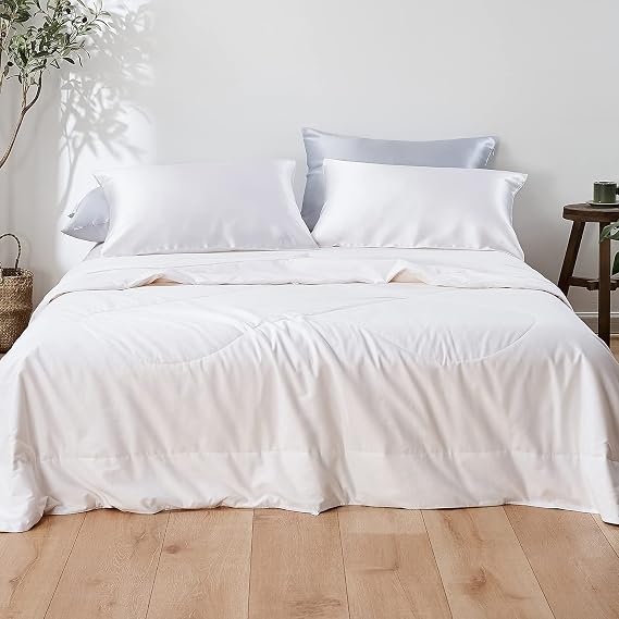 Mommesilk Silk Comforter with Cotton Shell Pure Natural Silk Filled Duvet for All Season Full Size 76"x87", Winter Warm