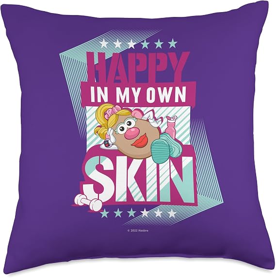 Potato Head Happy in My Own Skin Throw Pillow, 18x18, Multicolor