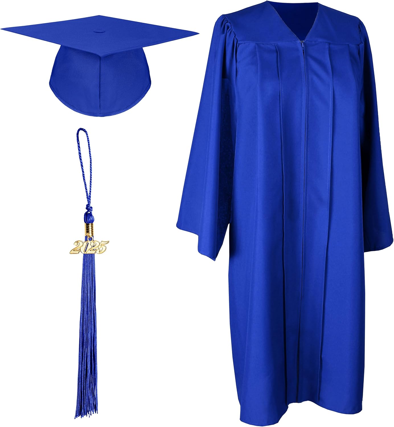 GFY Unisex Matte Graduation Cap & Gown Set with 2025 Tassel Year Charm for Middle School, High School, Bachelor