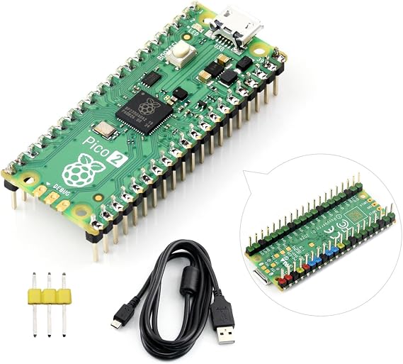 Waveshare Pi-Pico-2-CC, Tiny Fast Microcontroller Board With Flexible Digital Interfaces RP2350 Chip Dual-Core & Dual-Architecture Design 4MB Flash Memory Support C/C++/MicroPython