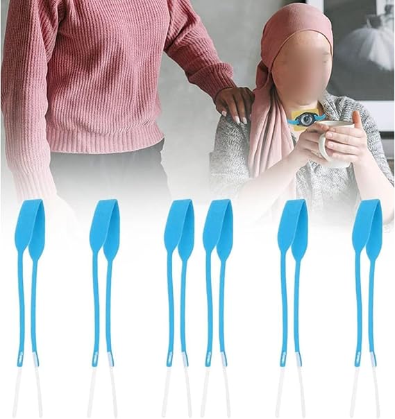 Sponges Cord Tie 6 pcs, Adjustable Tracheostomy Tube Holder Soft Reusable Trach Ties Neck Trachea Fixing Bands Breathable, Tracheostomy Fixed Device, Blue