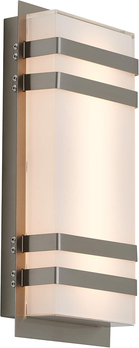 Artika Glow Box 3 Indoor/Outdoor Integrated LED Wall Sconce Light Fixture, Stainless Steel