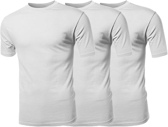 Basic Solid Various Color Crew Neck Short Sleeves Tee White/White/White S