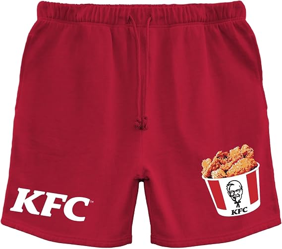 Kentucky Fried Chicken KFC Men's Drawstring Shorts Colonel Sanders Chicken Bucket Original Recipe Officially Licensed