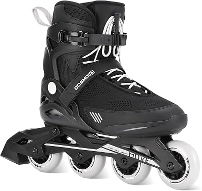 Mens Adult Fitness Inline Skate, Outdoor Street Blades Roller Adult Male, Professional Fitness Roller Skates Blades,Black,Size 5-12,Move