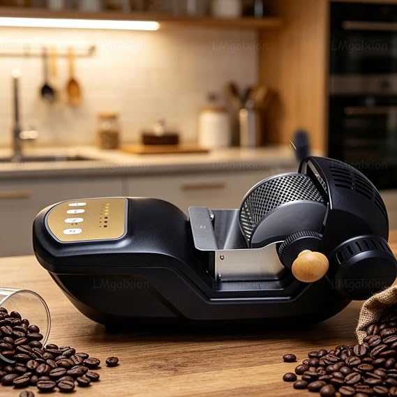 Electric Coffee Roaster Machine, 1600W Hot Air Automatic Bean Roaster, 300g Portable Home Roaster with 7 Roast Levels for Coffee Lovers