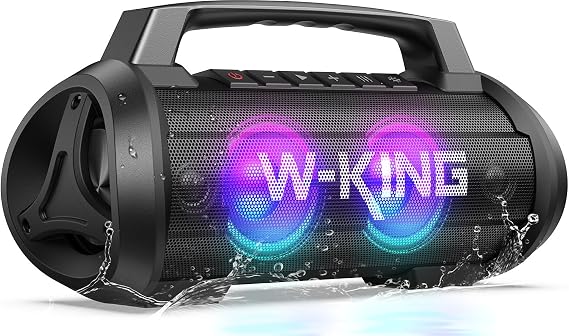 70 W 120 W Peak Speaker, Bluetooth, IPX6 Waterproof, Dustproof, Wireless Speaker, Loud Volume, W-KING Portable Speaker Stereo Party Light, Mic Port, 42 Hours Continuous Playback, Enhanced Bass