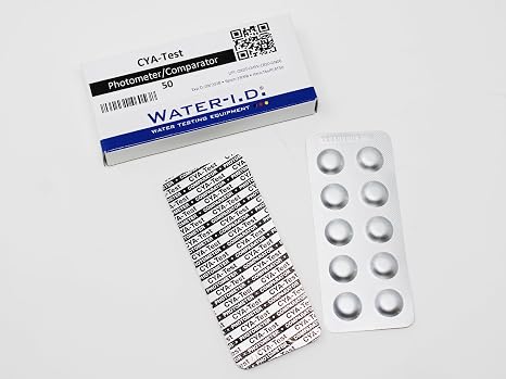 Testallwater - CyA Test Tablets | Accurate Cyanuric Acid Measurement | Compatible with PoolLab 1.0 & 2.0 | Rapid Dissolution | Pack of 50 | Ideal for Pools & Spas