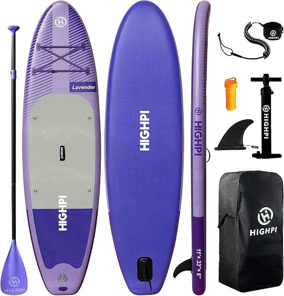 Inflatable Stand Up Paddle Board 11'x33''x6''W Premium SUP Accessories, Backpack, Wide Stance, Surf Control, Non-Slip Deck, Leash, Paddle and Pump,Standing Boat for Youth & Adult