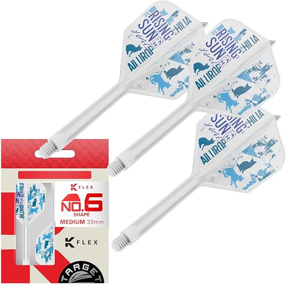 Target Japan Player Edition K Flex Flights and Shaft System | Pack of 3 Kflex All In One Flights, Player Edition Darts Accessories | K-Flex Dart Stem Short/Intermediate/Medium