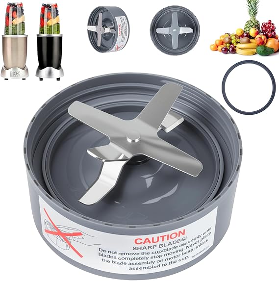 Replacement Extractor Blade, Fit for NutriBullet 600w/ 900w Pro Series Blender with Food-grade Silicone Rubber Gaskets Seal Ring for NutriBullet Blender Blade Replacement Parts