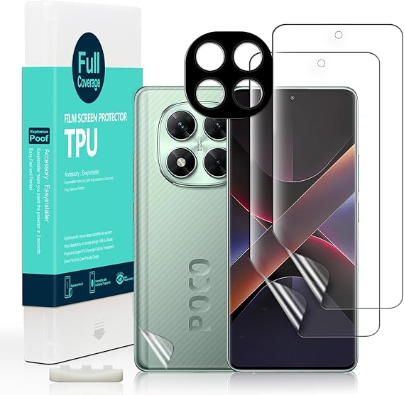 Ibywind for Xiaomi Poco X7 5G Screen Protector,2-Pack,Hydrogel Film with Camera Lens Protector,Easy Installation Tool,Bubble-Free,Fingerprint Unlock Compatible,Anti-Shatter,Anti-Scratch