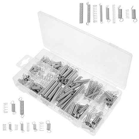 CHILDWEET 200pcs Extension and Compression Spring Assortment Kit Spring Tools and Equipment Versatile Assortment for Home Repairs and Projects