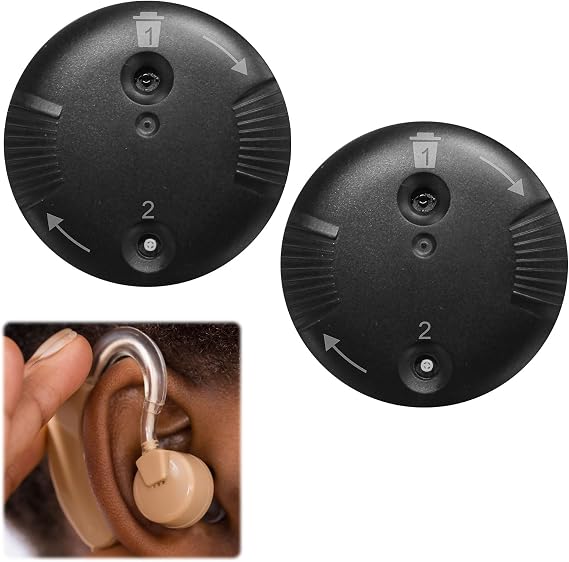 2 Pcs Hearing Aid Filters Compatible with Phonak Hearing Aids,Hearing Aid Wax Guard Filters,Professional Ear Wax Filter Baffle for Improved Performance (Black)