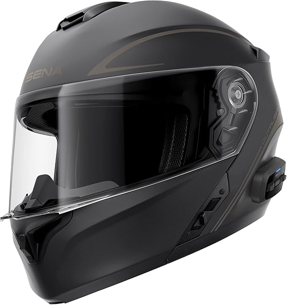 Sena Outrush R Bluetooth Flip-Up Helmet with Intercom System (Black XXL)