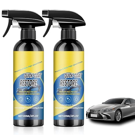 2PCS Nano Quick Coat Restore Coating Spray, Advanced Automobile Quick-Acting Coating Agent, Quick Effect Coating Agent with Dust Proof and Glazing Effects for Cars, Motorcycles (120ml)