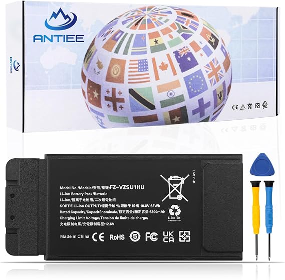 ANTIEE FZ-VZSU1HU FZ-55 Laptop Battery Replacement Pack for PANASONIC TOUGHBOOK 55 Mk1 Higher Capacity 10.8V 68Wh 6-Cell (Not Suitable for CF-54)