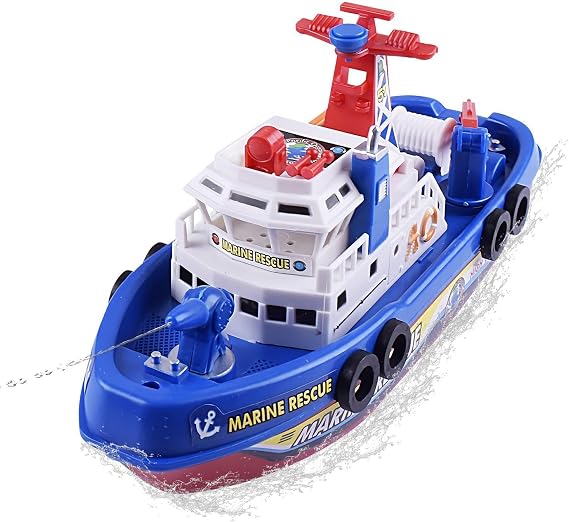 Fire Boat Toy Electric Lights & Music Shower Bath Toys