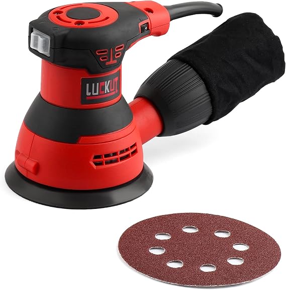 Random Orbit Sander, Variable Speed 5-Inch, 3.0Amp Electric Random Orbit Sander,7000-14000 RPM 6 Variable Speeds Sander Machine, Dust Collection Bag for Woodworking, Sanding, Polishing