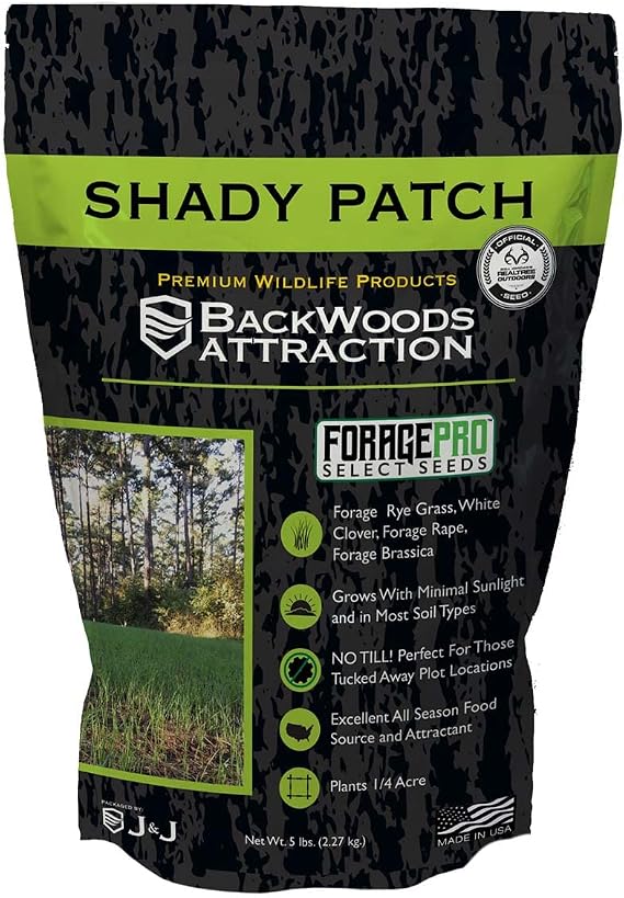 Backwoods Premium Wildlife Products Shady Patch - Premium Food Plot Seed Mix - 5 Pound Bag
