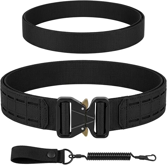 Tactical MOLLE Belt for Men-Adjustable Combat Rigger Belt With Metal Quick Release Bucke- One Size Fits Most Waist Sizes-Utillity Belt For Training-Shooting Range And Outdoor Use